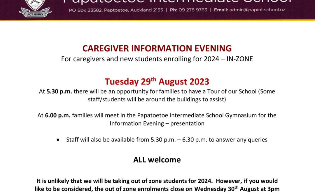 Caregiver Information Evening
