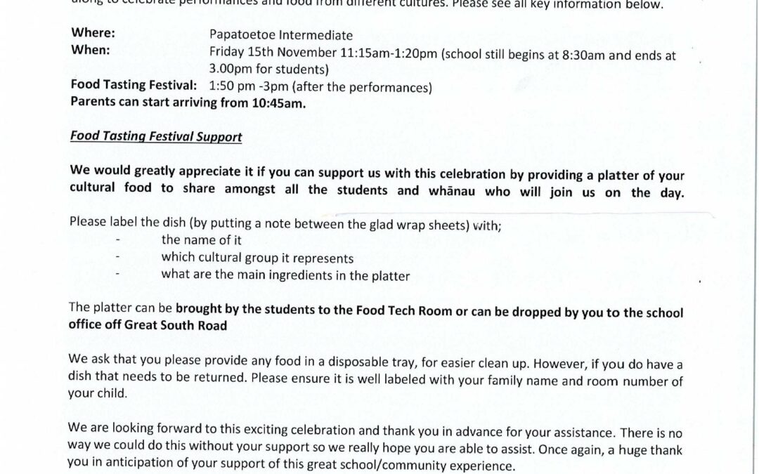 International Day and Food Tasting Festival 2024